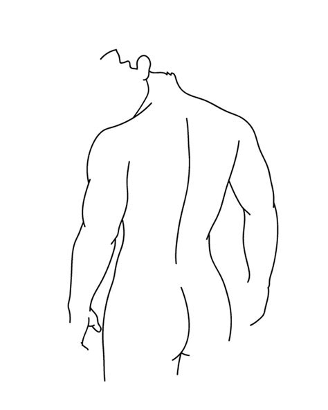 Amazon Outline Of A Man S Body Hand Drawn Wall Decor Art Print