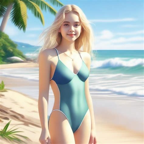 Sun Kissed Elegance Blonde Beauty In Swimwear