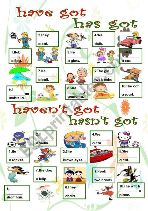 Have Haven´t Has Hasn´t Esl Worksheet By Liliaamalia