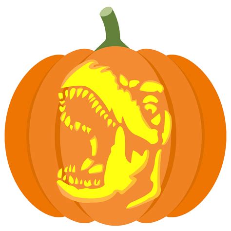 Dinosaur Open Mouth Pumpkin Stencil Free Printable Papercraft Templates