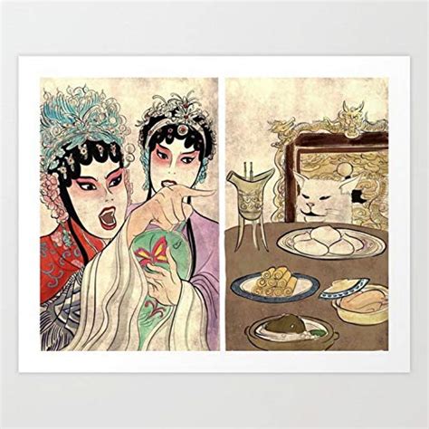 Sylty Woman Yelling At Cat Meme Chinese Style Art Print Home House