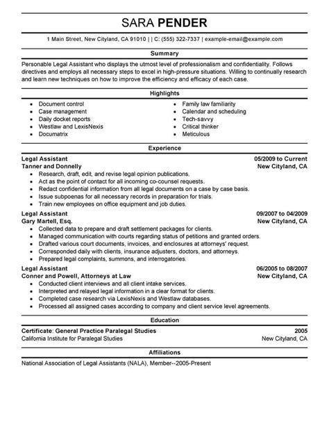 Sample Legal Resume