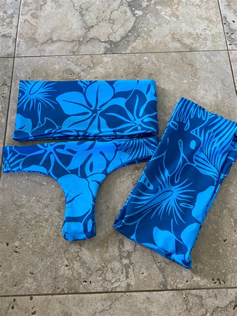 Hawaiian Print Bathing Suit Bikini Etsy