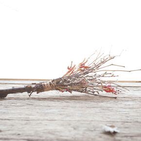 Mason Jar Centerpiece With Pussy Willow And Forsynthia