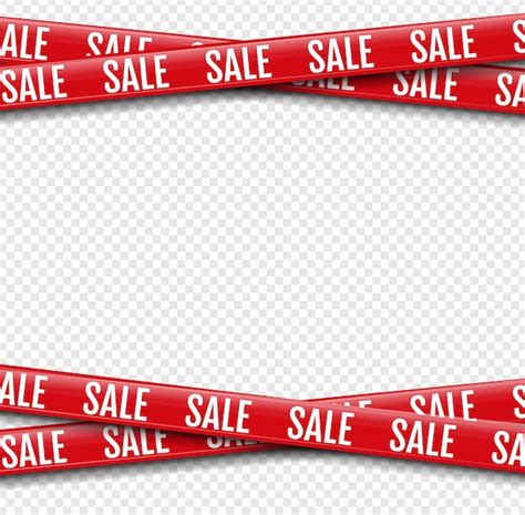 Premium Vector Red Promotional Sale Ribbon Transparent Background