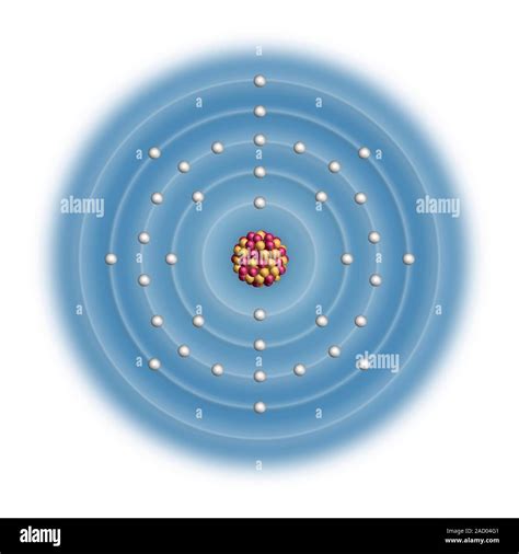 Rubidium (Rb). Diagram of the nuclear composition and electron ...