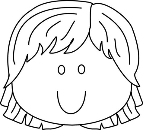 Coloriage Visage de Fille Heureuse télécharger et imprimer gratuit