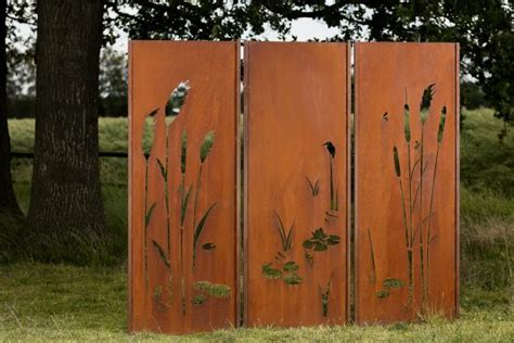 Gartenwand Triptychon Teich 225195 Cm ATELIER 51