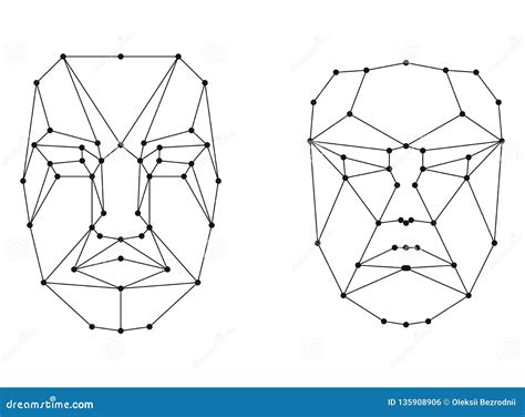 Face Recognition Scanning Grid Stock Vector - Illustration of geometric ...