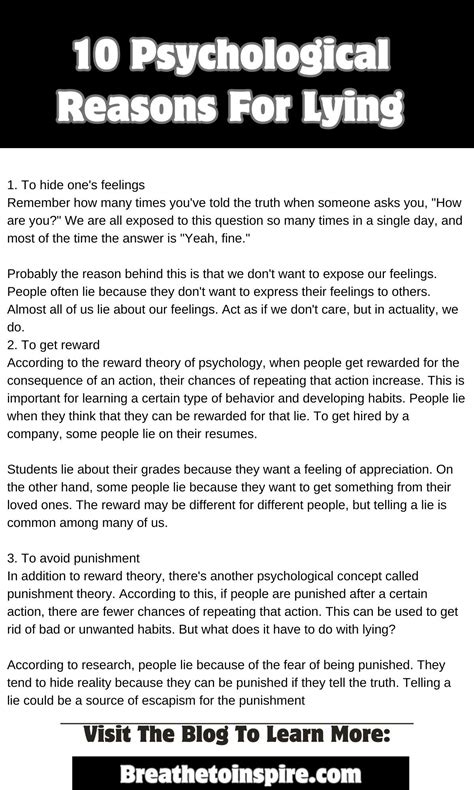 psychological reasons for lying in 2025 | Human behavior psychology