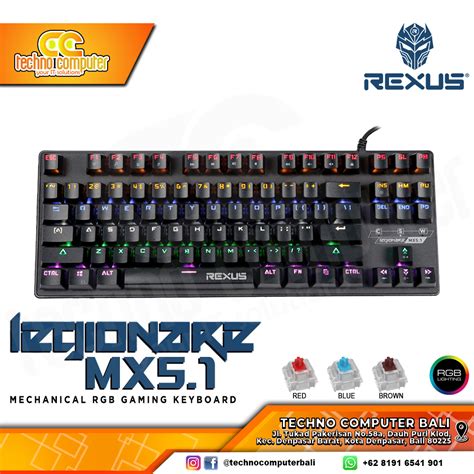 REXUS LEGIONARE MX5 1 TKL Mechanical Brown Switch Gaming Keyboard