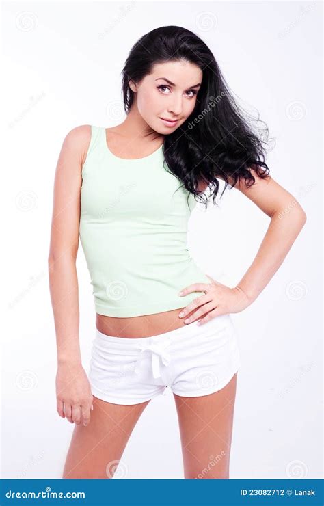 Slim Woman Stock Photo Image Of Model Casual Positive