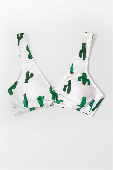 Cacti Print Bikini Top Cupshe AU