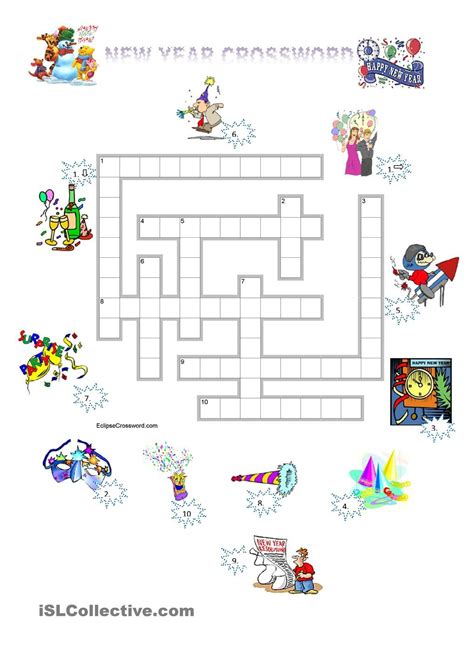 New Year Crossword Key Crossword Newyear Crafts For Kids