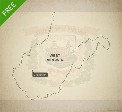 Free Vector Map Of West Virginia Outline One Stop Map Map Of West