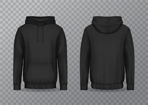 Front and Back Black Hoodie Vector Images (over 1,400)