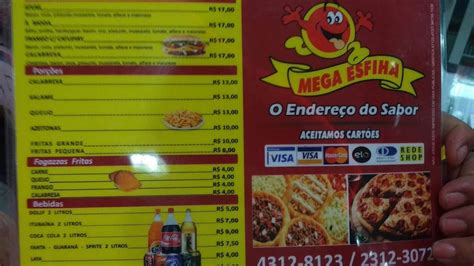 Menu Em Mega Esfiha Pub Bar Mogi Das Cruzes