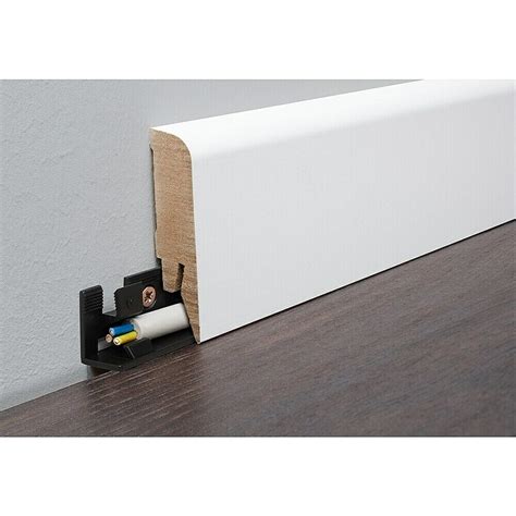 LOGOCLIC Sockelleiste Weiß 260 cm x 17 mm x 70 mm MDF Weiß