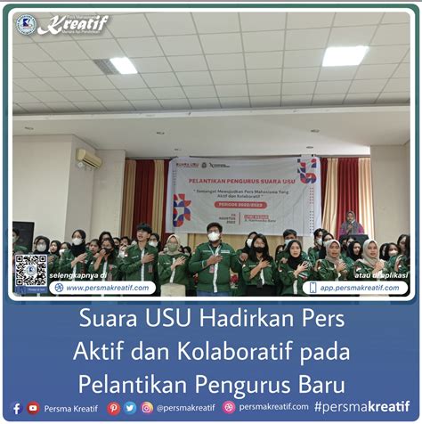 Suara Usu Hadirkan Pers Aktif Dan Kolaboratif Pada Pelantikan Pengurus