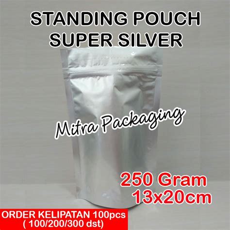 Jual KPACK Kemasan Standing Pouch Alumunium Foil Padat Super Silver