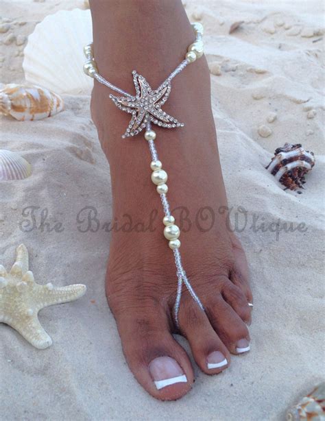 Starfish Barefoot Sandals Beach Wedding Barefoot Sandal Etsy Bridal