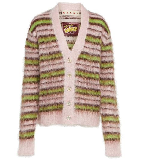 Marni Striped Mohair Blend Cardigan Marni