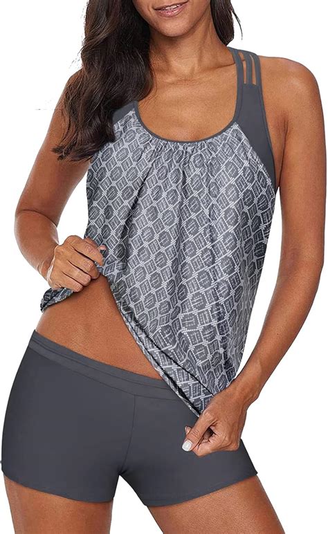 Tankini Damen Bauchweg Träger Tankini Damen mit Shorts Zweiteilig