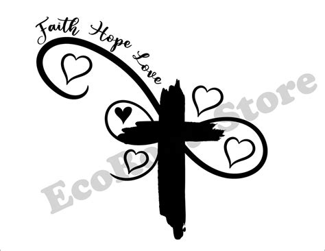 Faith Hope Love Svg Valentines Day Svg Faith Svg Hope Svg Love Svg Religious Svg Cut File