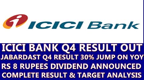 Icici Bank Share Latest News Icici Bank Q Result Out Rs Dividend