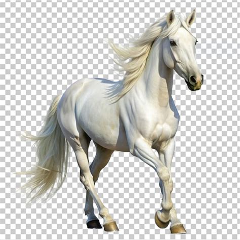 Cavalo Branco Em Fundo Transparente PSD Premium