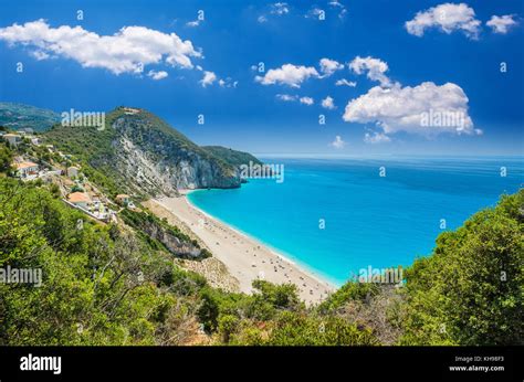 Milos Beach On Lefkada Island Greece Milos Beach Near The Agios