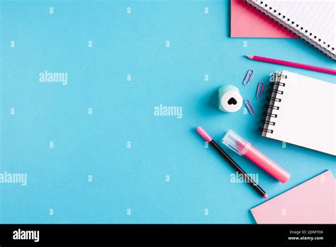 Composition With Office Tools Desk Stock Photo Alamy
