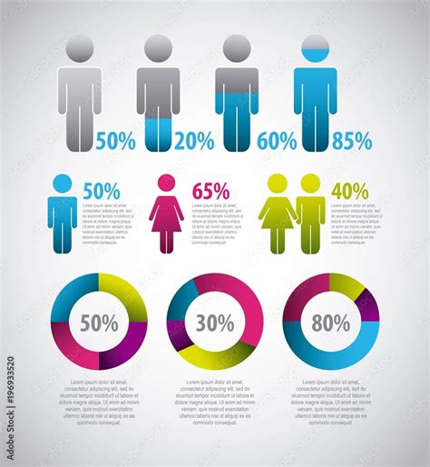 Business Statistics Graph Demographics Population Chart People Modern