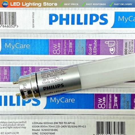 Jual Lampu Tl Led Philips Ecofit 8w Watt 60cm 600mm Putih 6500k Cool