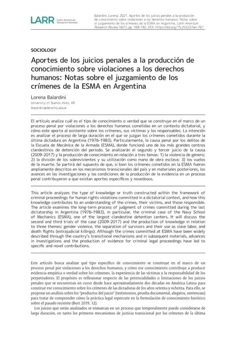 Aportes De Los Juicios Penales a La Producción De Conocimiento Sobre