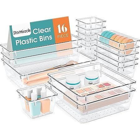 Amazon Vtopmart Pcs Clear Plastic Drawer Organizers Set Size