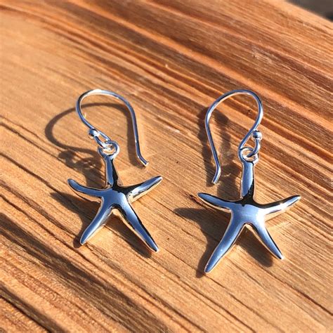 Sterling Silver Starfish Earrings Etsy Uk