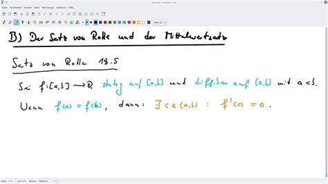 Analysis Teil Woche Der Mittelwertsatz B Satz Von