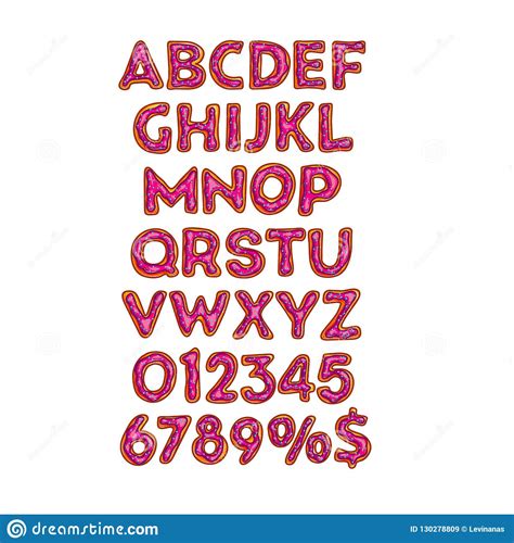 Donut Font Sweets Letters Bakery Text Numbers Alphabet Cake And