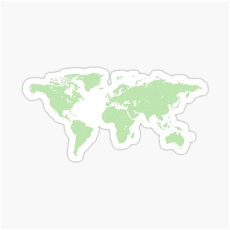 World Map Geography Aesthetic World Environment Day Earth Day Pastel Green Aesthetic Sticker