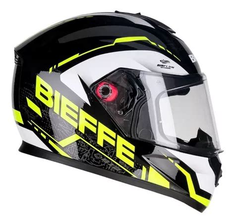 Casco Bieffe B12 Naked Color Negro Con Casco Amarillo Talla 58