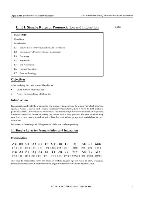 BCA Communication Skills I Chapter 1 Unit 1 Simple Rules Of