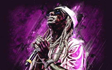 2k Free Download Lil Wayne American Singer Portrait Purple Stone