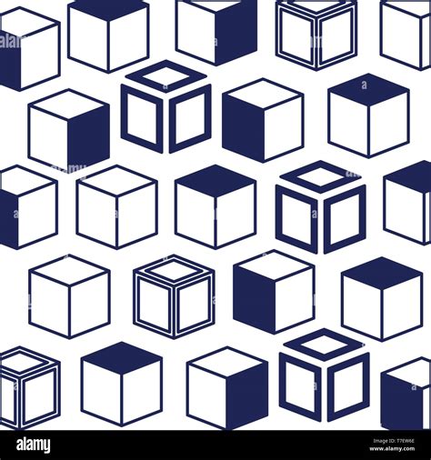 Cubes Figures Geometrics Pattern Stock Vector Image And Art Alamy