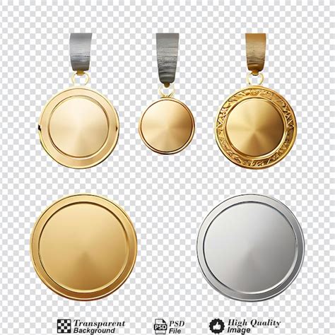 Conjunto De Medallas En Blanco De Oro Plata Y Bronce Aisladas Sobre Un