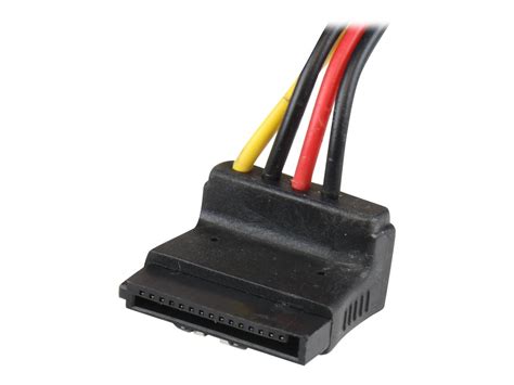 12in Lp4 To 2x Right Angle Latching Sata Power Y Cable