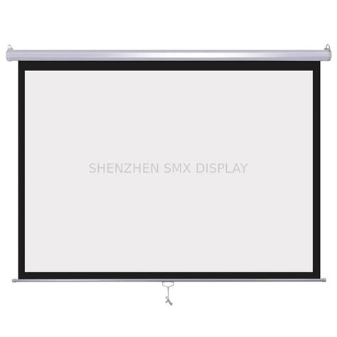 Manual Ceiling Mount Projection Screen With Self Locking 100 Inch Pull Down