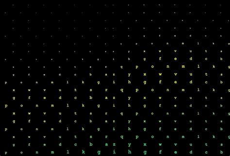 Textura De Vector Verde Oscuro Amarillo Con Caracteres Abc