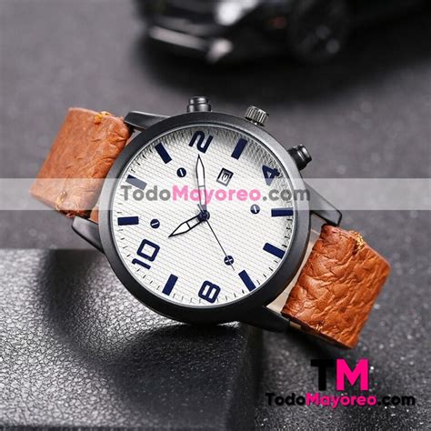 Reloj Numeros Azules Cafe Extensible Piel Sintetica Cromo R