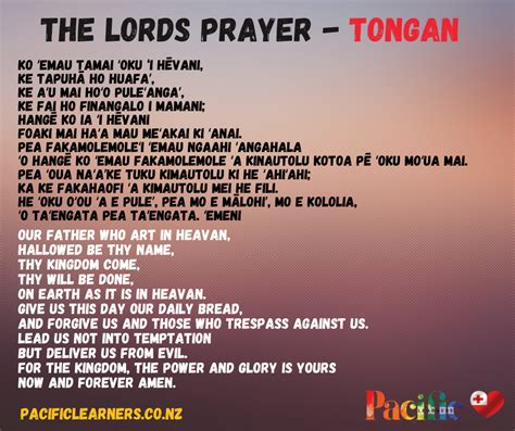 The Lords Prayer In Tongan Churchgistscom